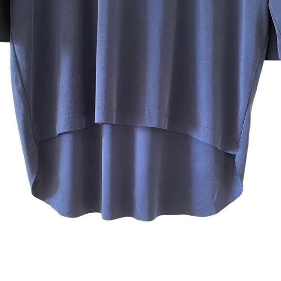 Nations by Jen Menchen Short Sleeves Modal Navy  Asymetrical Womens Blouse SZ M - Picture 4 of 14